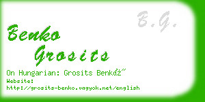 benko grosits business card